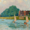 Alfred Sisley,The Thames at Hampton Court, 1874,art prints,Vintage art,canvas wall art,famous art prints,V3103