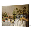 Pieter Claesz,Ontbijt of Silver and Glassware on a Draped Table, with Vines, Fruits and Baked Goods,large wall art,framed wall,large,M4893