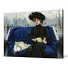 Paul Fischer,Elegant young woman in a Horse-Drawn carriage near Dronning Louises Bro at Sotorvet,large wall art,framed wall art,large,M4776