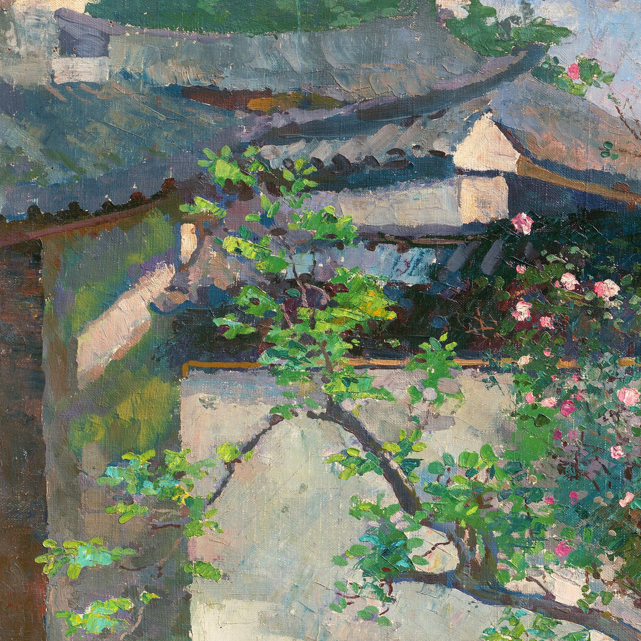 芸術写真 FLOWERS and TREES Flowers and trees in Chinese courtyard,Garden canvas,art