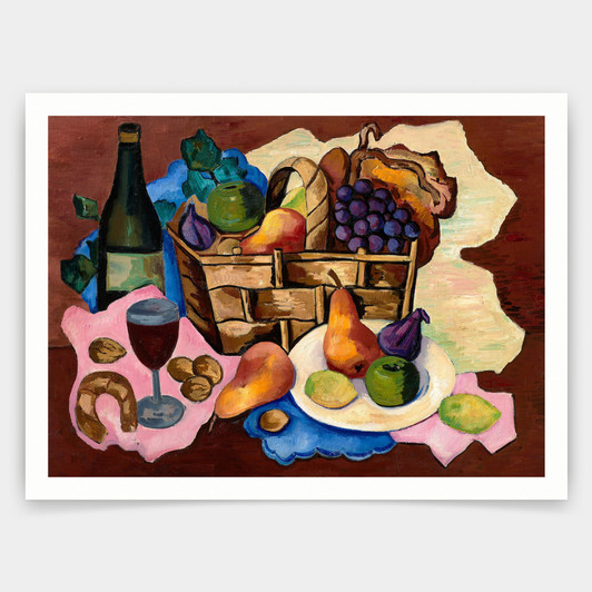 Marsden Hartley,Still Life,Wine Bottle with Glass of Red Wine,art prints,Vintage art,canvas wall art,famous art prints,V4598