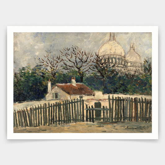 Maurice Utrillo,Sacre Coeur, Montmartre,art prints,Vintage art,canvas wall art,famous art prints,V4627