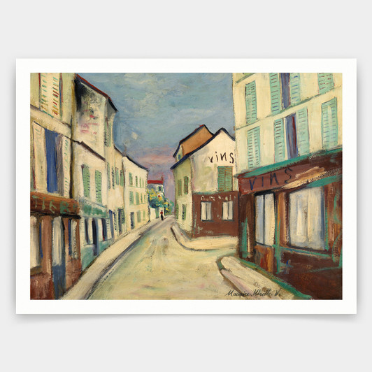 Maurice Utrillo,Street Wineshops,art prints,Vintage art,canvas wall art,famous art prints,V4631