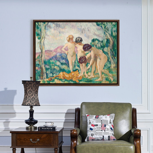 Louis Valtat,Girls playing with boys,large wall art,framed wall art,canvas wall art,large canvas,M4564