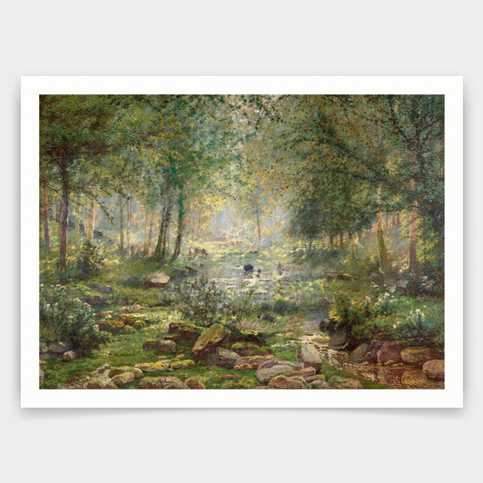 Adrien Joseph Heymans,Woodland near Bertogne,art prints,Vintage art,canvas wall art,famous art prints,V2975