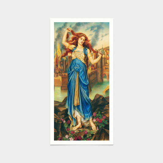 Evelyn De Morgan,Cassandra,Greek mythological figures,mythical women,art prints,Vintage art,famous art prints,vertical narrow prints,V7350