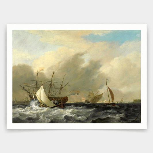 Nicolaas Baur,The Navy's Man-of-War Amsterdam, 1807,art prints,Vintage art,canvas wall art,famous art prints,V4666