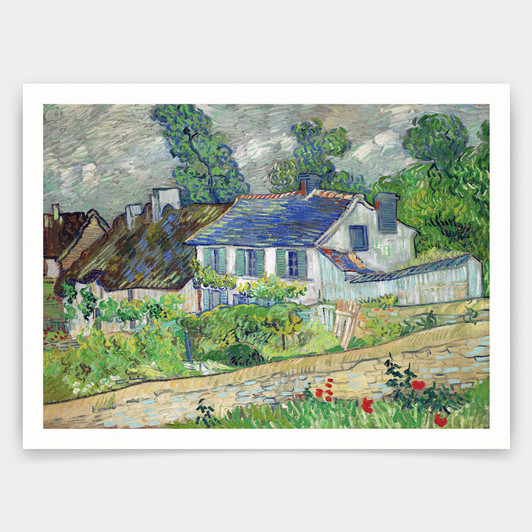 Vincent Van Gogh,Houses at Auvers,art prints,Vintage art,canvas wall art,famous art prints,q1438