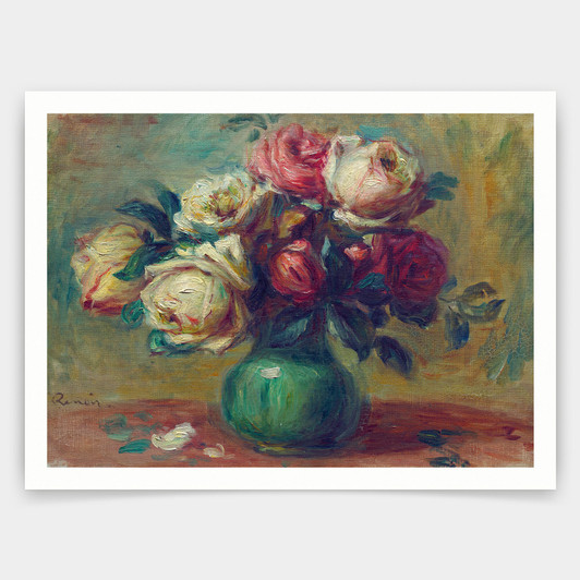 Pierre-Auguste Renoir,Roses in a Vase,art prints,Vintage art,canvas wall art,famous art prints,q1358