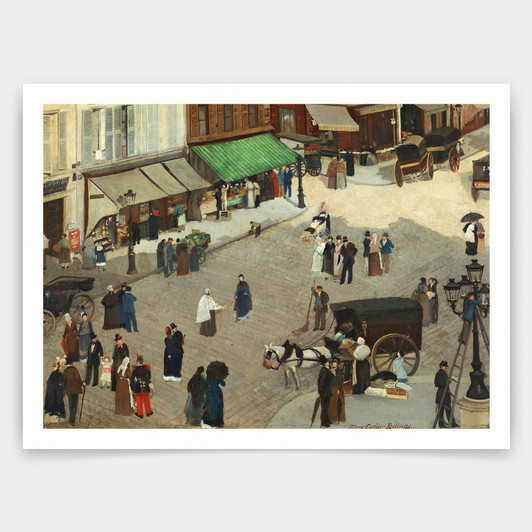 Pierre Carrière-Belleuse,Place Pigalle in Paris 1888,art prints,Vintage art,canvas wall art,famous art prints,q1331