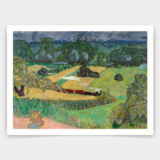 Pierre Bonnard,Train and Bardes,Landscape with a Goods Train,1909,art prints,Vintage art,canvas wall art,famous art prints,q1330