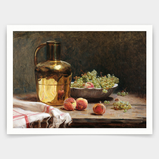 Pedro Alexandrino,Uvas e pêssegos Grapes and Peaches,art prints,Vintage art,canvas wall art,famous art prints,q1314