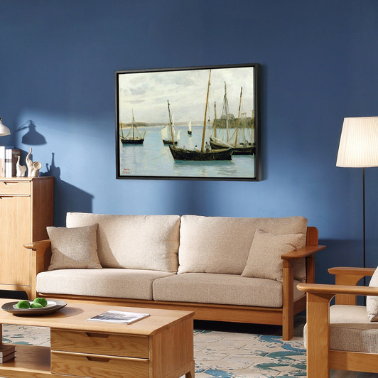 Jean Baptiste Camille Corot,Fishing Boats,large wall art,framed wall art,canvas wall art,large canvas,M4289