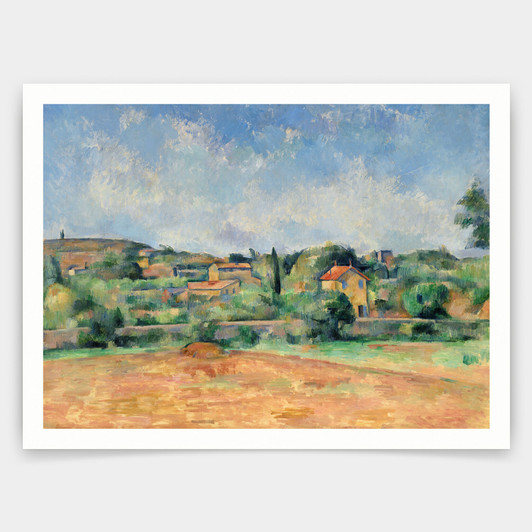 Paul Cezanne,The Bellevue Plain  The Red Earth,art prints,Vintage art,canvas wall art,famous art prints,V4758
