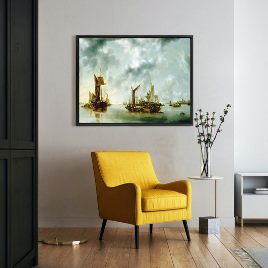 Jan van de Capelle,A Calm,large wall art,framed wall art,canvas wall art,large canvas,M4256