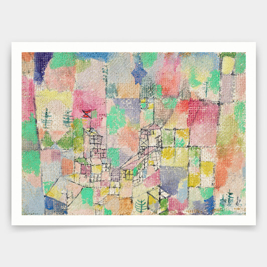 Paul Klee,Two Little Pleasure Castles,Abstract Wall Art,art prints,Vintage art,canvas wall art,famous art prints,V4792