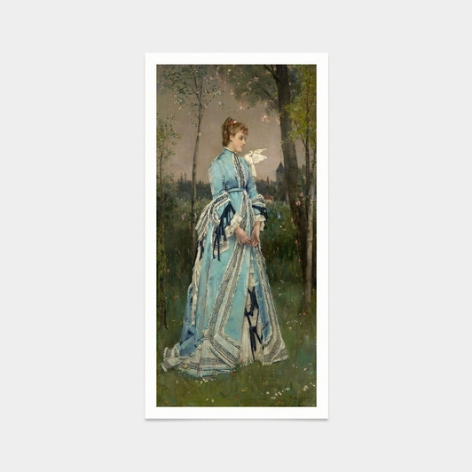 Alfred Stevens,spring,Portraits of Women print,art prints,Vintage art,canvas wall art,famous art prints,vertical narrow prints,V7306