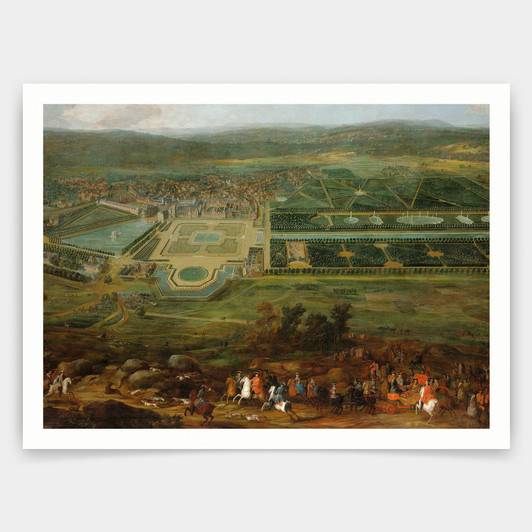 Pierre Denis Martin,View of the Chateau de Fontainebleau,art prints,Vintage art,canvas wall art,famous art prints,V4879