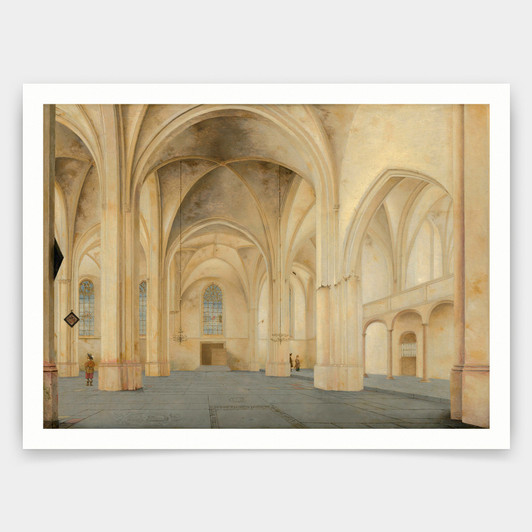 Pieter Jansz Saenredam,The Interior of the Cunerakerk in Rhenen,art prints,Vintage art,canvas wall art,famous art prints,V4897