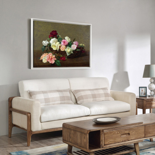 Ignace-Henri-Theodore Fantin-Latour,A Basket of Roses,large wall art,framed wall art,canvas wall art,large canvas,M4168