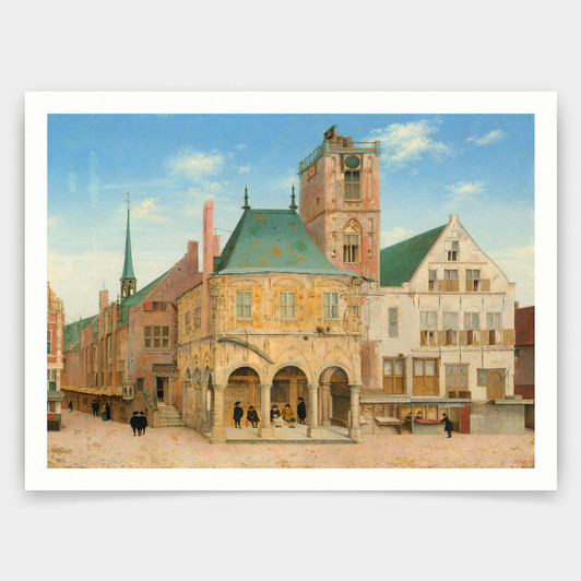 Saenredam Pieter Jansz,Het oude stadhuis in Amsterdam,art prints,Vintage art,canvas wall art,famous art prints,V4967