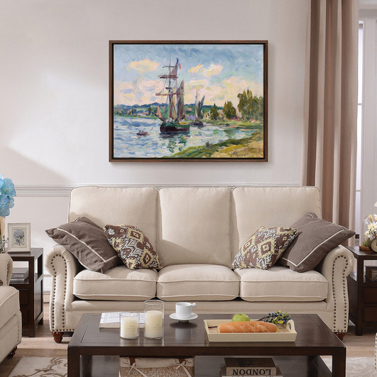 Henry Moret,Boats in the harbor,large wall art,framed wall art,canvas wall art,large canvas,M4141