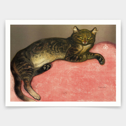 Theophile Alexandre Steinlen,Winter, Cat on a Balustrade, 1909,art prints,Vintage art,canvas wall art,famous art prints,V5017