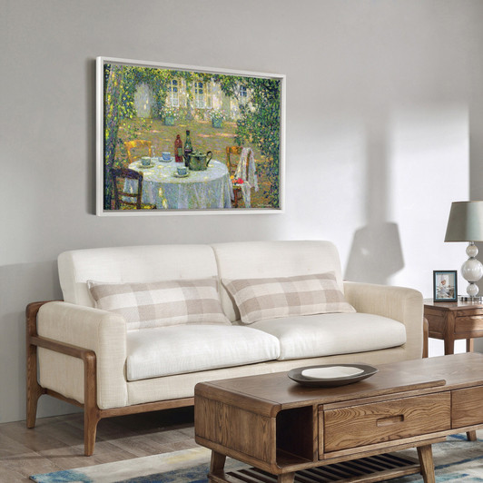 Henri Le Sidaner,The Table in the Sun in the Garden,large wall art,framed wall art,canvas wall art,large canvas,M4092