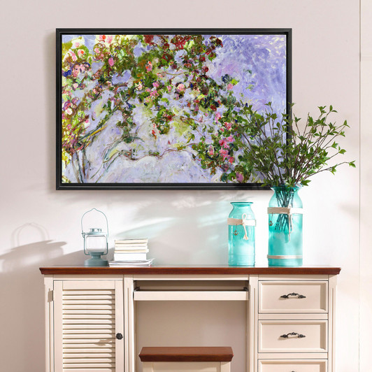 Claude Monet,The Roses,Flower tree,canvas print,canvas art,canvas wall art,large wall art,framed wall art,p1631