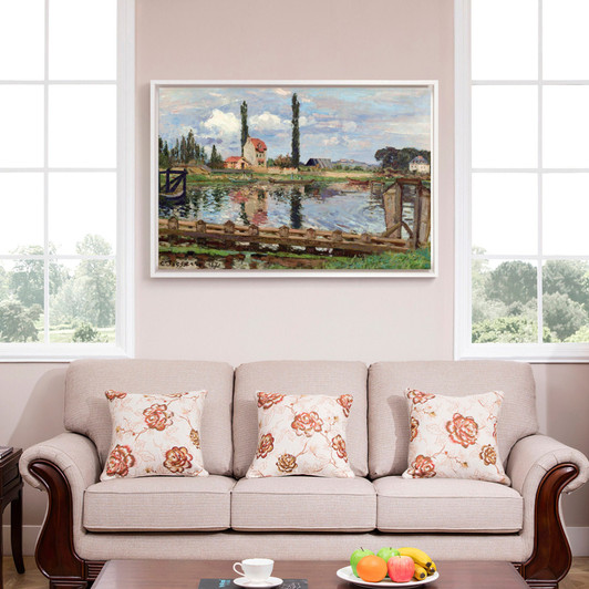 Camille Pissarro,Banks of the Seine at Port Marly ,canvas print,canvas art,canvas wall art,large wall art,framed wall art,p1588