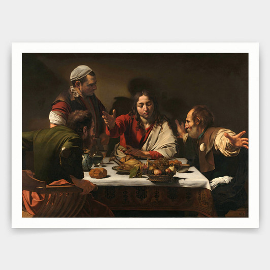 Michelangelo Merisi da Caravaggio,Supper at Emmaus,art prints,Vintage art,canvas wall art,famous art prints,q1235