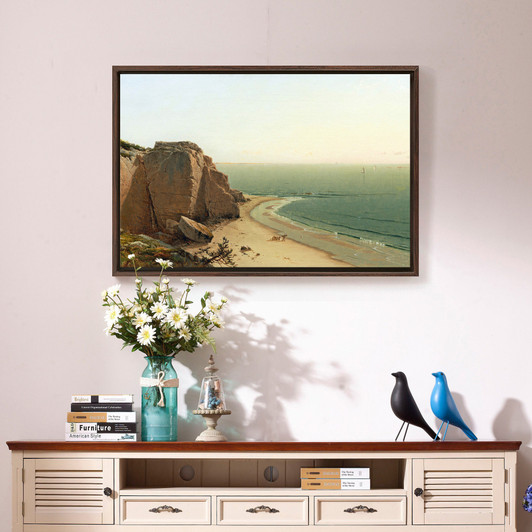 Alfred Thompson Bricher,A Quiet Day near Manchester,Coastal scenery,canvas print,canvas art,canvas wall art,large wall art,framed art,p1538