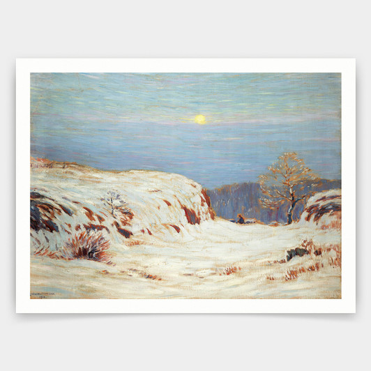 Leonard Ochtman,Early Moon Rise,art prints,Vintage art,canvas wall art,famous art prints,q1204
