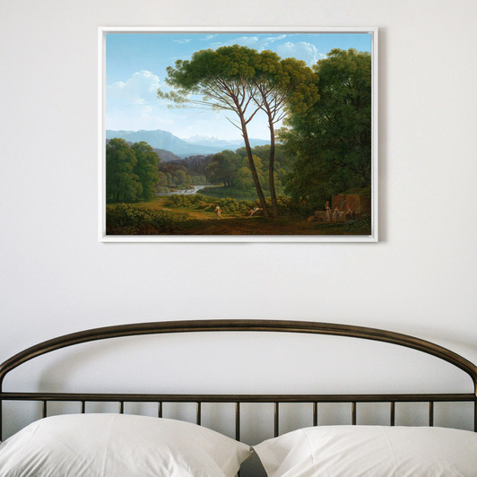 Hendrik Voogd,Italianate Landscape with Pines, Hendrik Voogd,large wall art,framed wall art,canvas wall art,large canvas,M4057