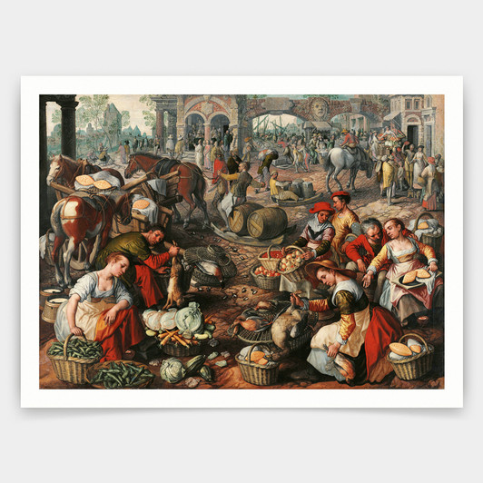 Joachim Beuckelaer,Market in the Square,art prints,Vintage art,canvas wall art,famous art prints,q1153