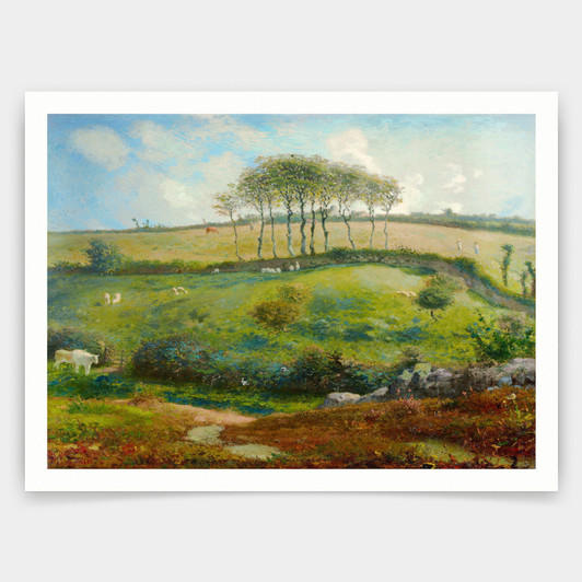 Jean-François Millet,Pasture near Cherbourg,Normandy,1871-1872,art prints,Vintage art,canvas wall art,famous art prints,q1150