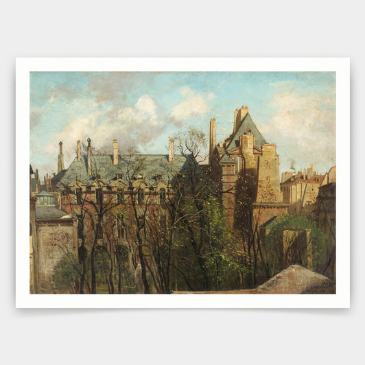 Jean-Baptiste-Camille Corot,Abbazia di Saint Germaine de Pres,art prints,Vintage art,canvas wall art,famous art prints,q1145