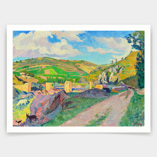 Jean Puy,Roman bridge in St.-Maurice 1909,art prints,Vintage art,canvas wall art,famous art prints,q1141