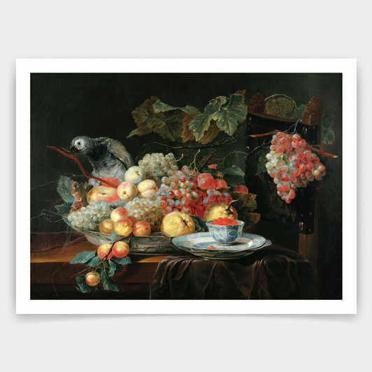 Jan Fyt,Still life with parrot,art prints,Vintage art,canvas wall art,famous art prints,q1131