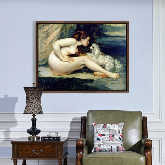 Gustave Courbet,Female Nude with a Dog,large wall art,framed wall art,canvas wall art,large canvas,M3995