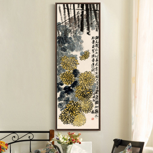 Qi Baishi,Chrysanthemum,Chinese painting,Vertical Narrow Art,large wall art,framed wall art,canvas wall art,M602
