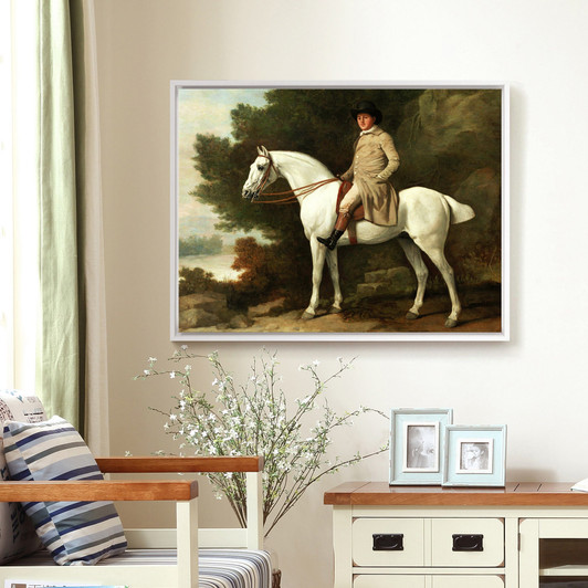 George Stubbs,Portrait of a man on horseback,large wall art,framed wall art,canvas wall art,large canvas,M3895