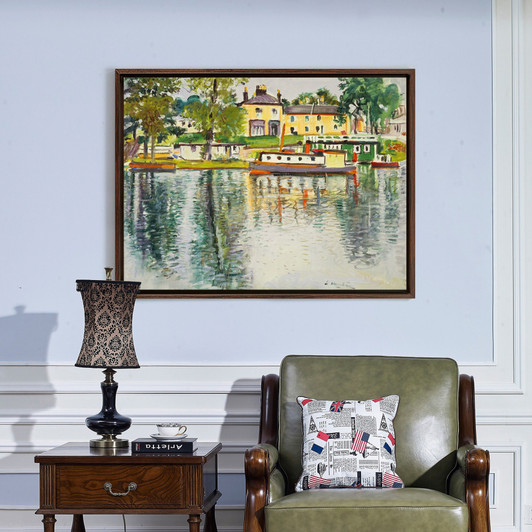 George Leslie Hunter,Reflections,Balloch,lake house,large wall art,framed wall art,canvas wall art,large canvas,M3886