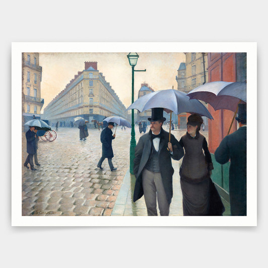 Gustave Caillebotte,Paris Street; Rainy Day 1877,art prints,Vintage art,canvas wall art,famous art prints,q1051