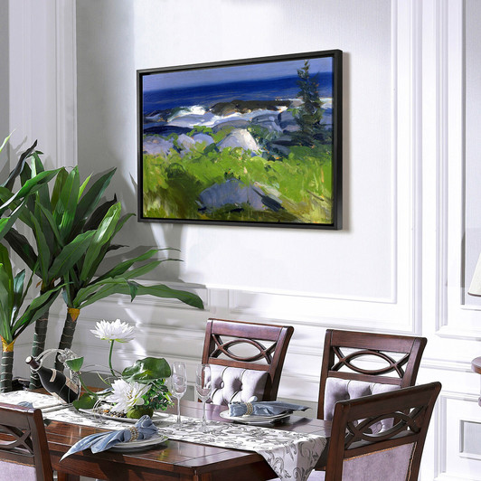 George Bellows,Vine Clad Shore–Monhegan Island,large wall art,framed wall art,canvas wall art,large canvas,M3850