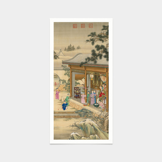Lang Shining,Qianlong Emperor iii,Daily life painting of Chinese Emperor,art prints,Vintage art,canvas wall art,famous art prints,V774