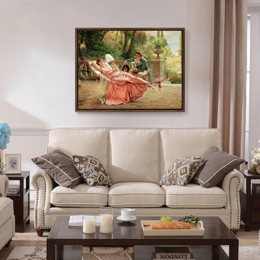 Frederic Soulacroix,The Proposal,A woman in a hammock,large wall art,framed wall art,canvas wall art,large canvas,M3812