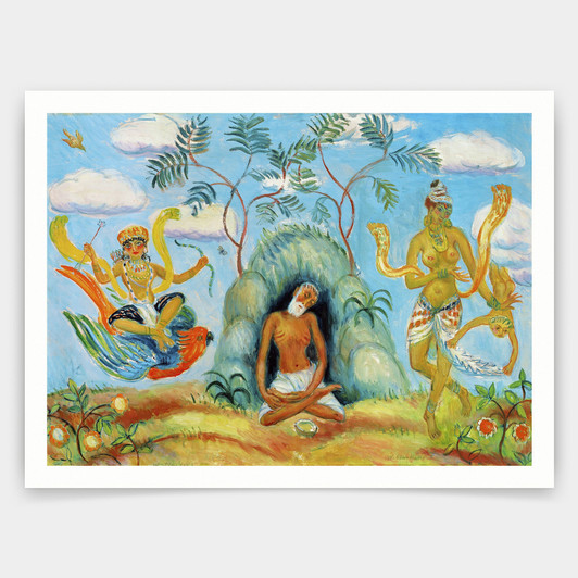 William James Glackens,Krishna And Foolish Maidens By Glackens,art prints,Vintage art,canvas wall art,famous art prints,V5164