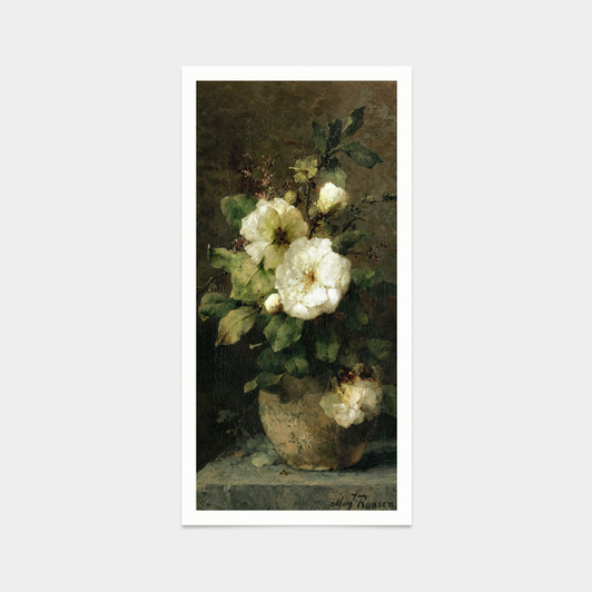 Margaretha Roosenboom,Still life with white Roses,art prints,Vintage art,canvas wall art,famous art prints,vertical narrow prints,V7748