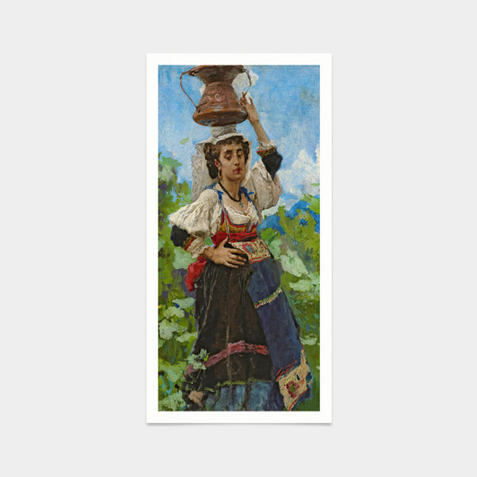 Mose di Giosue Bianchi,A woman with a pitcher,art prints,Vintage art,canvas wall art,famous art prints,vertical narrow prints,V7751